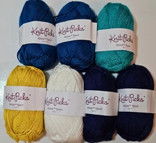 Lot of 7 Knit Picks Shine Sport 60% Pima Cotton 40% Modal ~WAS $17~ #1414