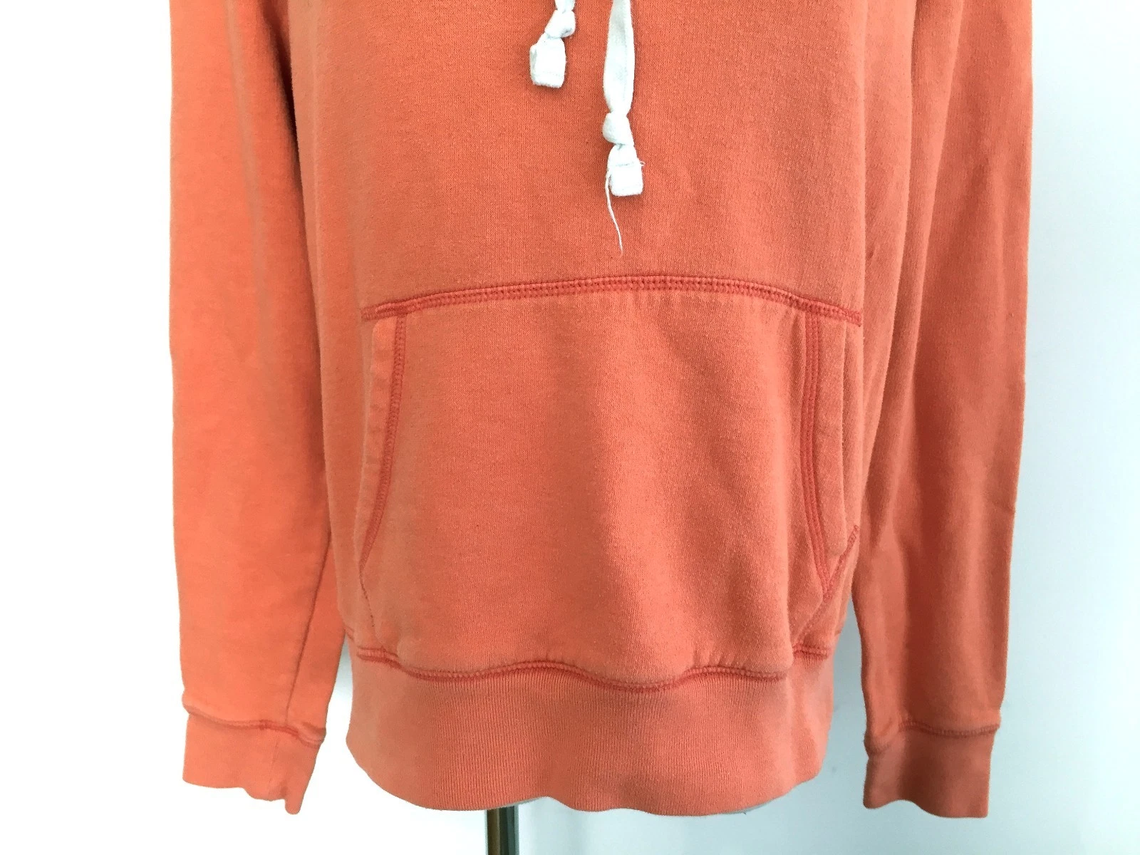 UNDERCOVER Victoria's Secret ROSA Pullover Felpa con Cappuccio Arancione e Bianco Tenuto Taglia M