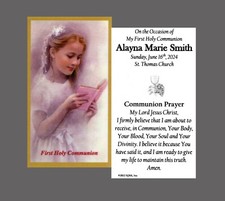On the Occasion of..(girl) - Personalized Laminated Prayer Cards - Pack of 35