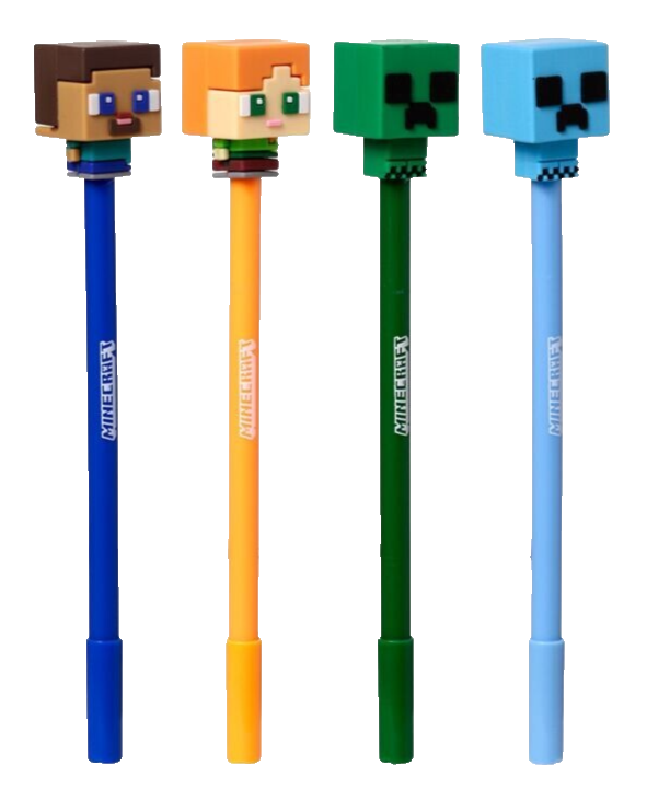 MINECRAFT STEVE CREEPER ALEX CHARGED CREEPER ERASABLE PENS (SET OF 4) BRAND NEW!