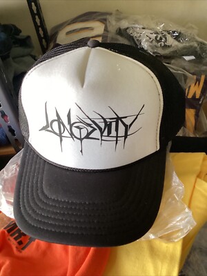 LONGEVITY x SABER 7th letter graffiti trucker cap WHITE new