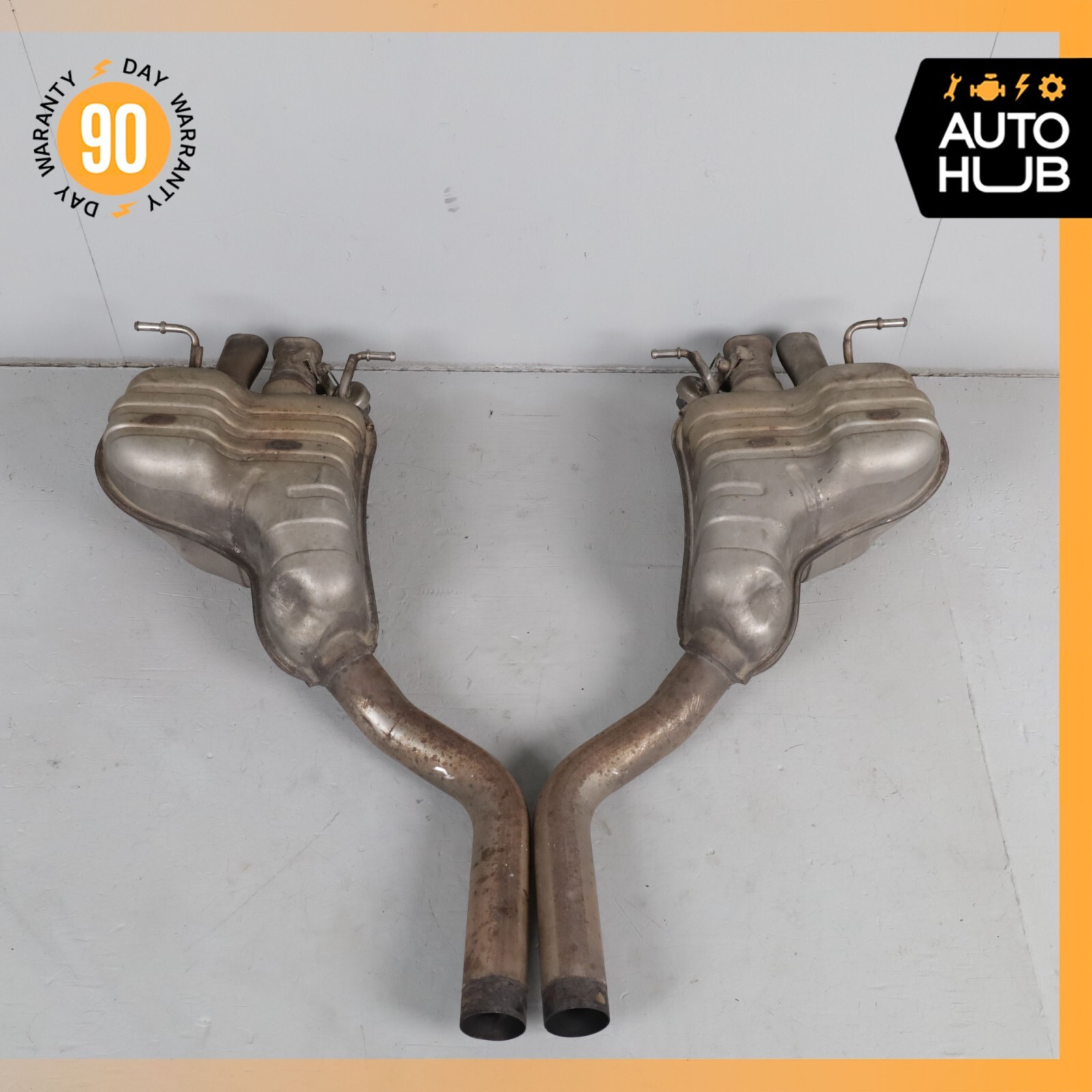 03-12 Bentley Continental GT Exhaust Muffler Mufflers Right & Left Set OEM