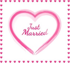 Just Married Backdrop Large Love Heart Photo background Wedding Party Dec 7x5ft