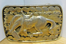 Vintage Bucking Bronco Metal Western Cowboy Belt Buckle Rectangular
