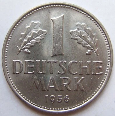 Münze Bundesrepublik Deutschland 1 Deutsche Mark 1956 G in fast Stempelglanz - Bild 1 von 2
