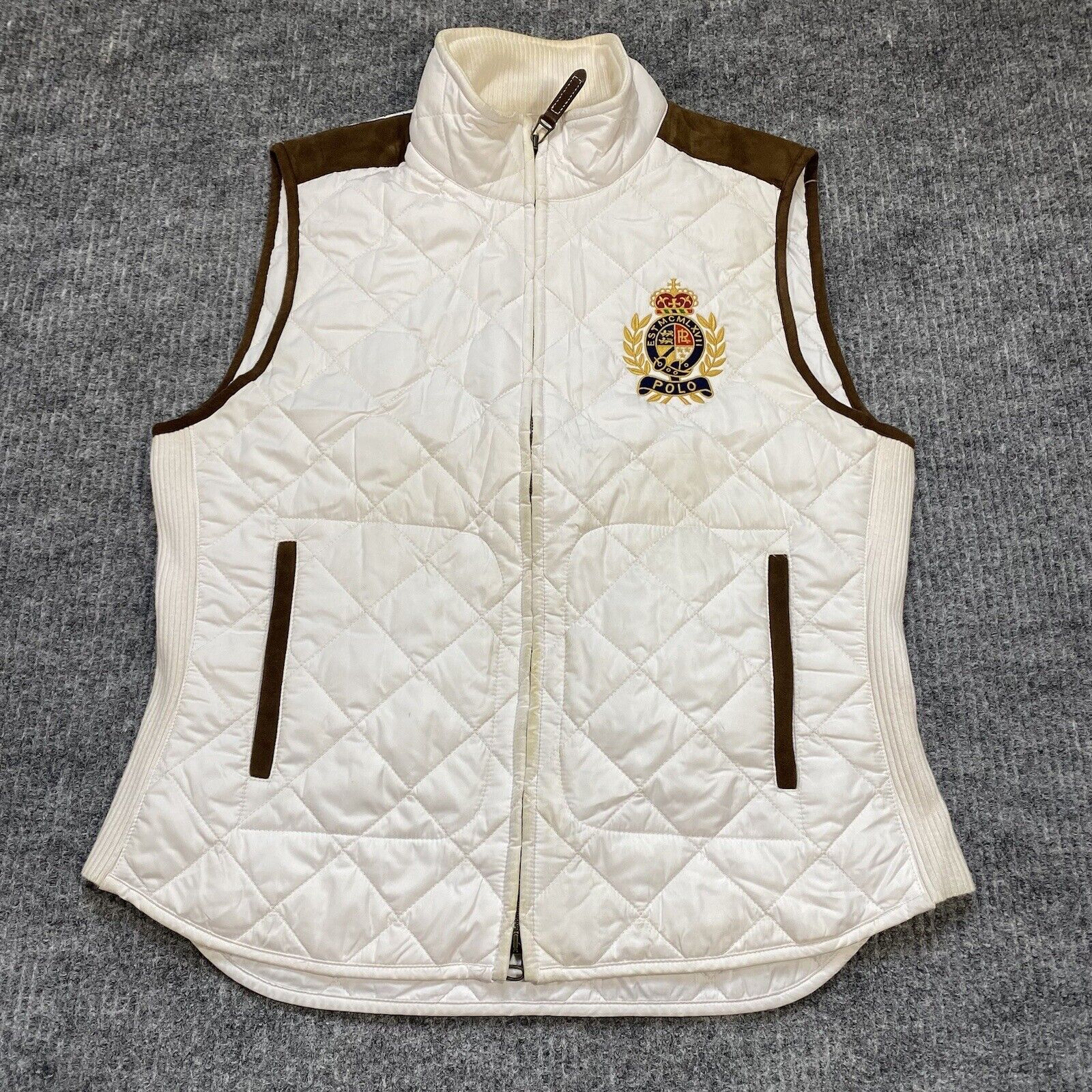 Vtg Polo Ralph Lauren Quilted Equestrian Style Wh… - image 1