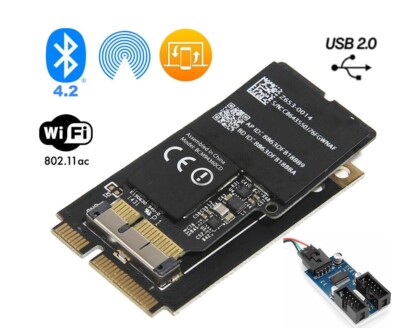 Mac Pro 4,1 5,1 WiFi Upgrade Kit 802.11ac Bluetooth 4.2 w/ USB2.0 Header Antenna