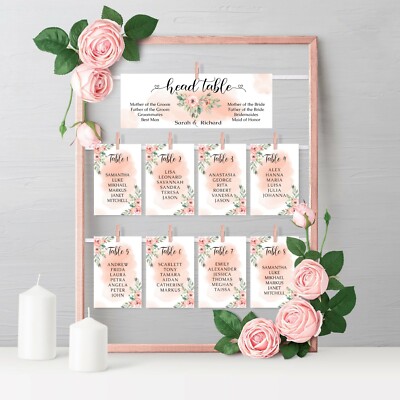 Personalised Wedding Table Plan Seating