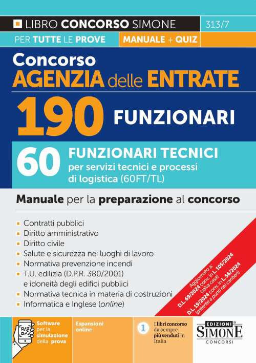 Concorso Agenzia delle Entrate. 190 funzionari. 60 funzionari tecnici per ...