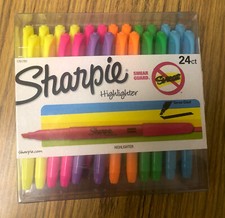 SHARPIE Pocket Style Highlighters Narrow Chisel Tip 24 Count Assorted Colors