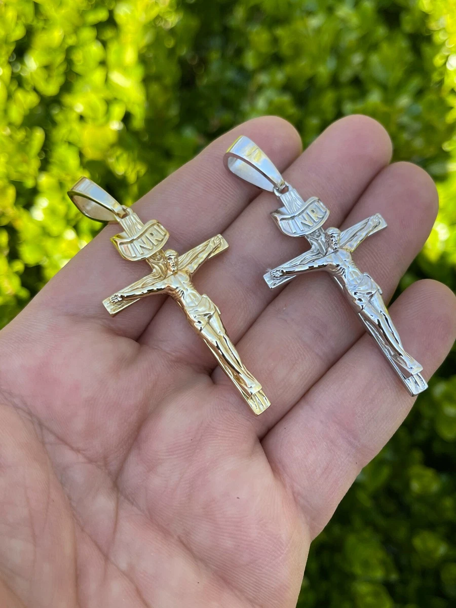 Sterling silver jesus cross pendant deals