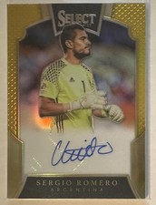 Sergio Romero Argentina 2016-17 Panini Select Signatures Gold /10  SERIAL 10/10!