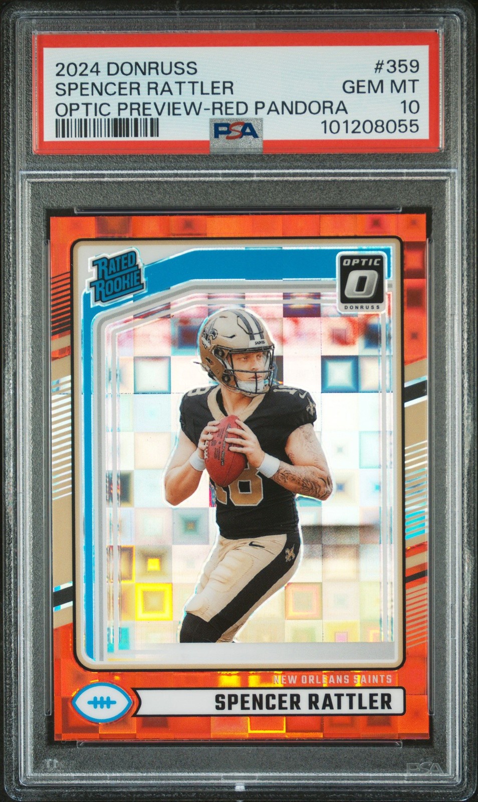 Spencer Rattler 2024 Donruss Optic Preview Red Pandora RC PSA 10 #359 New