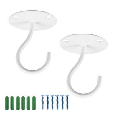 White Iron Cabinet Floor Hooks Small Elephant Trunk Overhead Hooks for Home