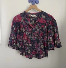 Isabel Marant Etoile 36 US 4 Miranda Top Faded Night Boxy Fit Boho Artsy Cottage