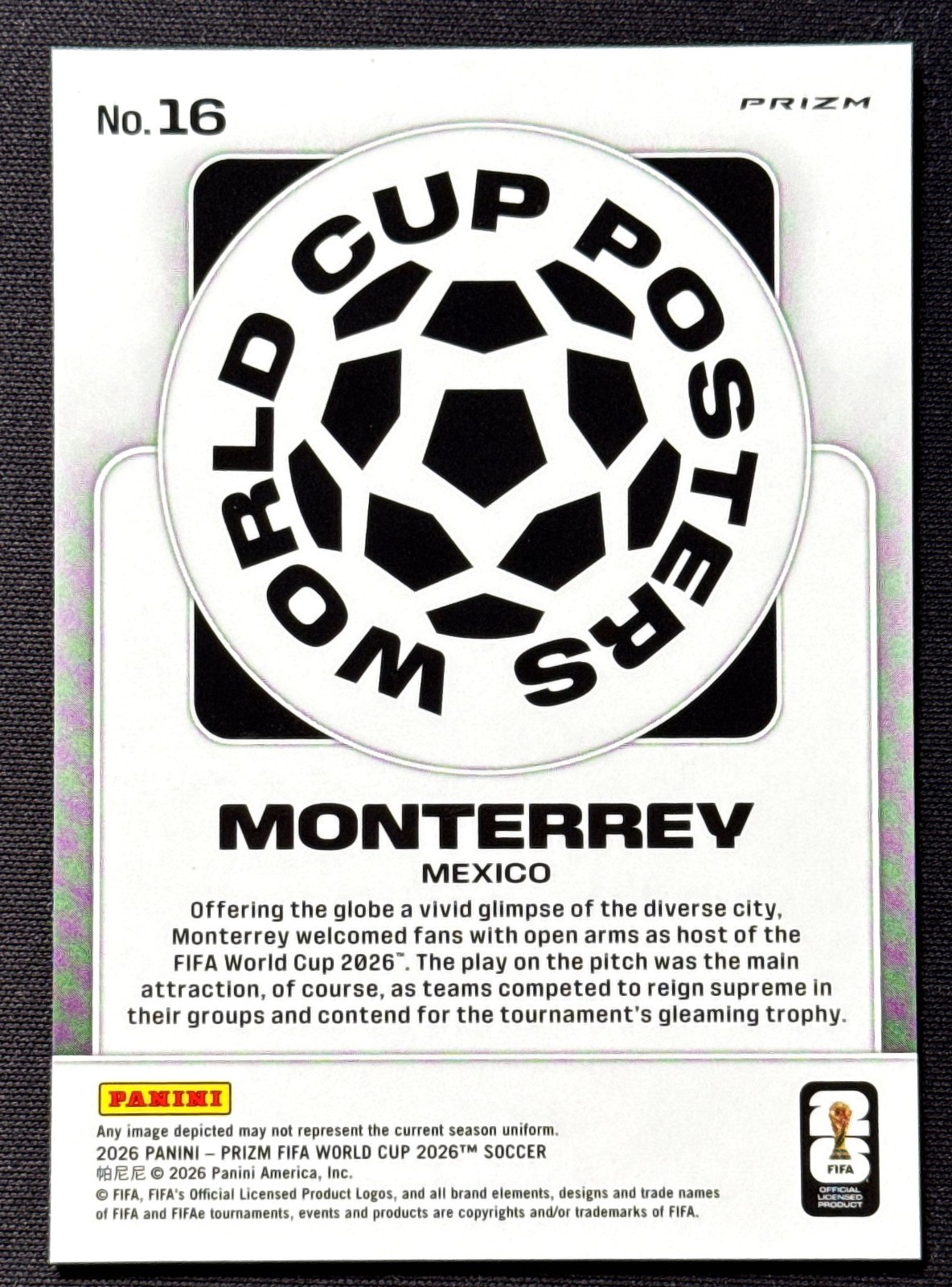 2026 Panini Prizm FIFA World Cup Host City Posters Monterrey #16 SSP view 2