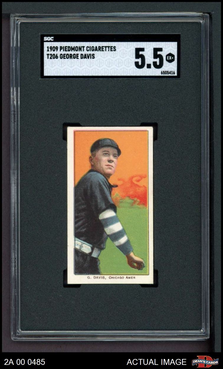 1909 T206 George Davis Chicago White Sox HOF SGC 5.5 - EX+