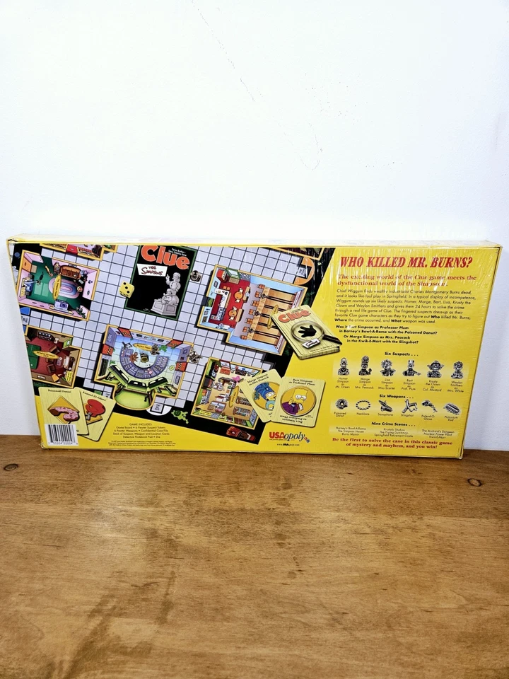 The Simpsons Clue Board Game 2000 First Edition New Sealed with Corner Wear - Image 4 of 4