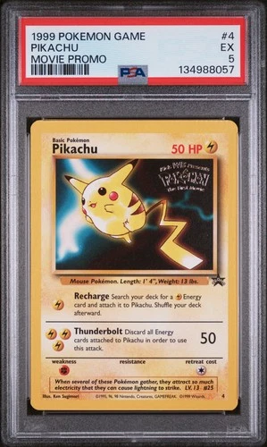 1999 POKEMON GAME MOVIE MOVIE PROMO #4 PIKACHU PSA 5