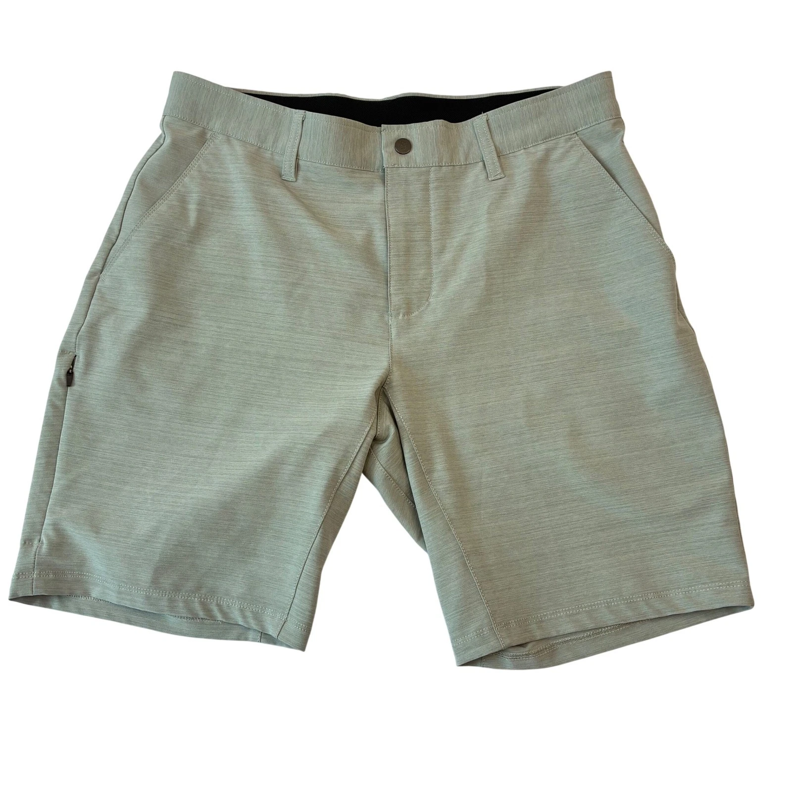 BYLT Hybrid Shorts Mens 33 Sage Green Heathered Stretch Performance Golf Casual