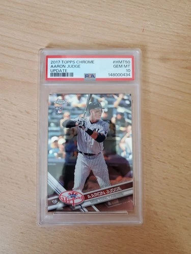 2017 Topps Chrome Update Aaron Judge rookie debut card RC HMT50 PSA 10 GEM Mint