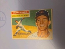 1956 Topps SIGNED # 140 ROOKIE Herb Score Autographed Auto Card Vintage Retro . rookie card picture