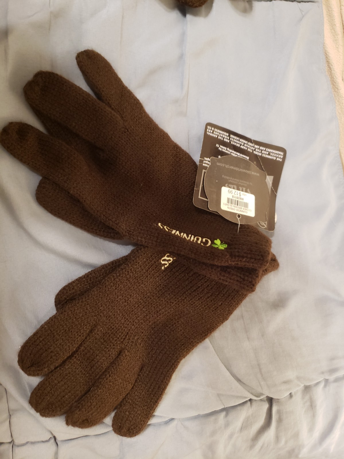 New Guinness Official Merchandise Beer Brown Knit Gloves Vintage