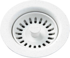 Elkay Polymer Drain Fitting with Removable Basket Strainer and Rubber Stopper,