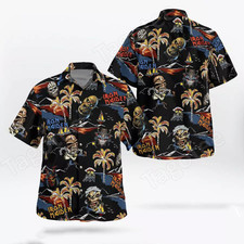 Iron Maiden Zombie Palm Tree Hawaiian Shirt, Button Up Shirt For Men
