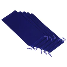 25x10cm Microfiber Pouch, 5Pcs Soft Storage Drawstring Gift Bag, Dark Blue