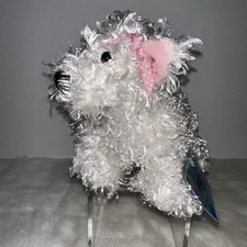Webkinz Ganz HM106 White Terrier Plush W/ Pink Bow New Unopened Sealed Code