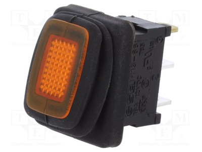 R13-66-DC ROCKER LED IP65 Pos: 2 orange ON-OFF SPST 16A/12VDC