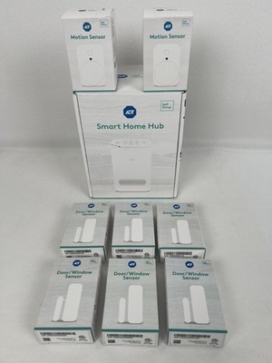 ADT Self Setup Smart Home Hub w/ 2 Motion & 6 Door Window Sensor Alarm