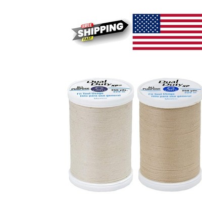 Natural Buff Polyester Thread Bundle 500 Yards Easy to Use Machine Compatible