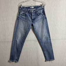 Moussy Vintage Women's 27 Distressed Japanese Kelly Tapered Jeans