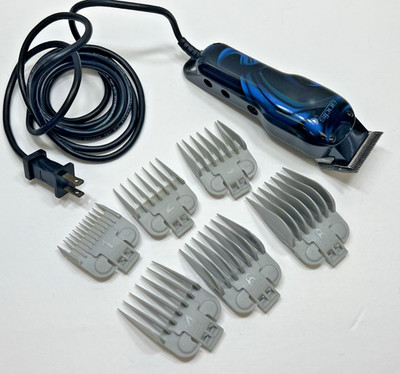 Andis Envy US-1 Blue BlackProfessional Corded Electric Clipper and 7 Combs