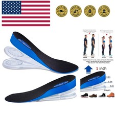3-Layer Adjustable Height Increase Insoles, 3/4 Length Shock Absorption Cushi...