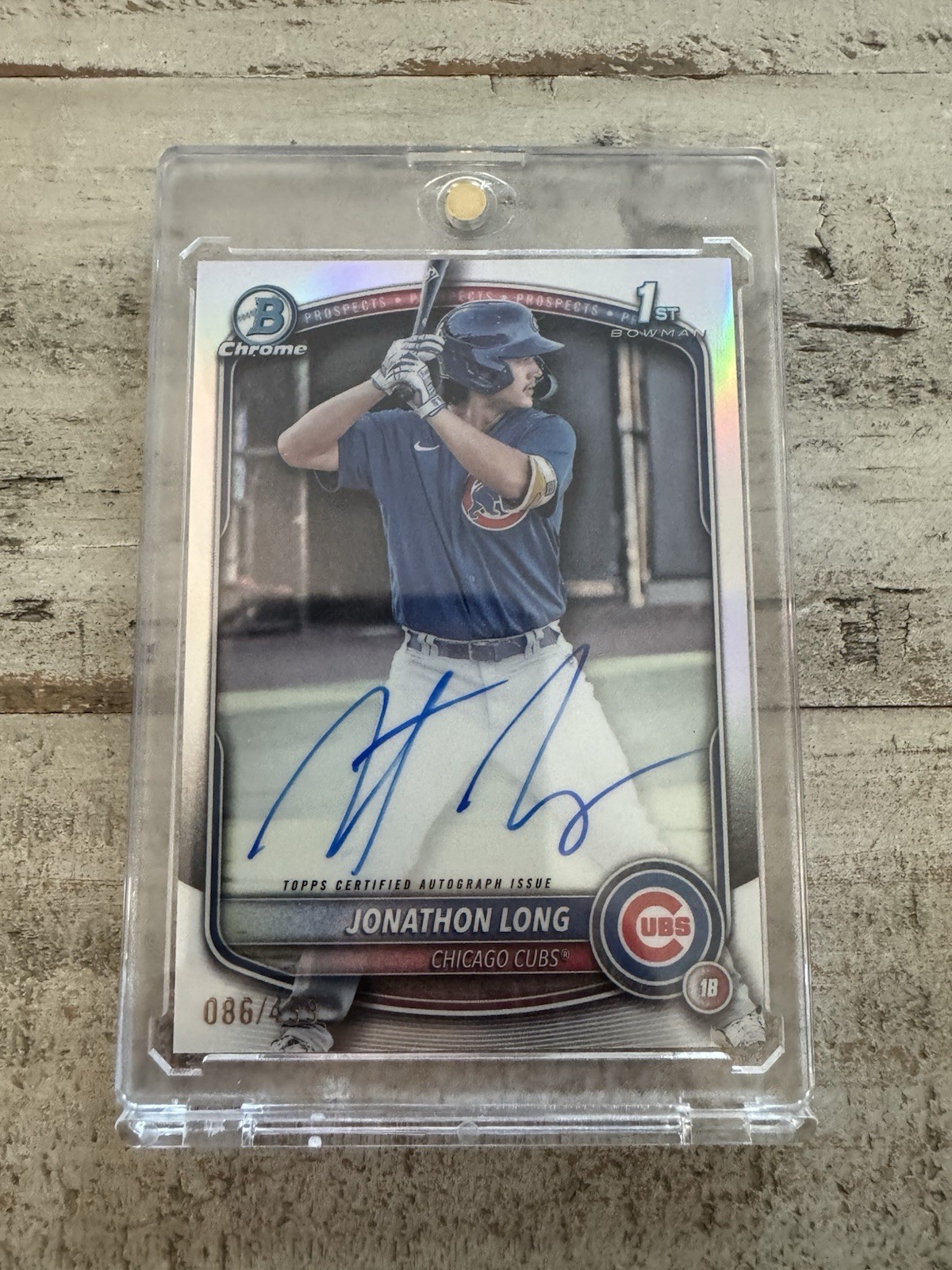 2025 Bowman - Chrome Prospect Autographs Jonathon Long #CPA-JLG Refractor /499 