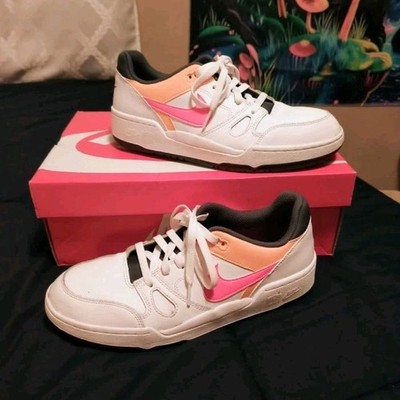 Nike Full Force Men s Low Top Lace-Up Athletic Sneakers White Pink Orange