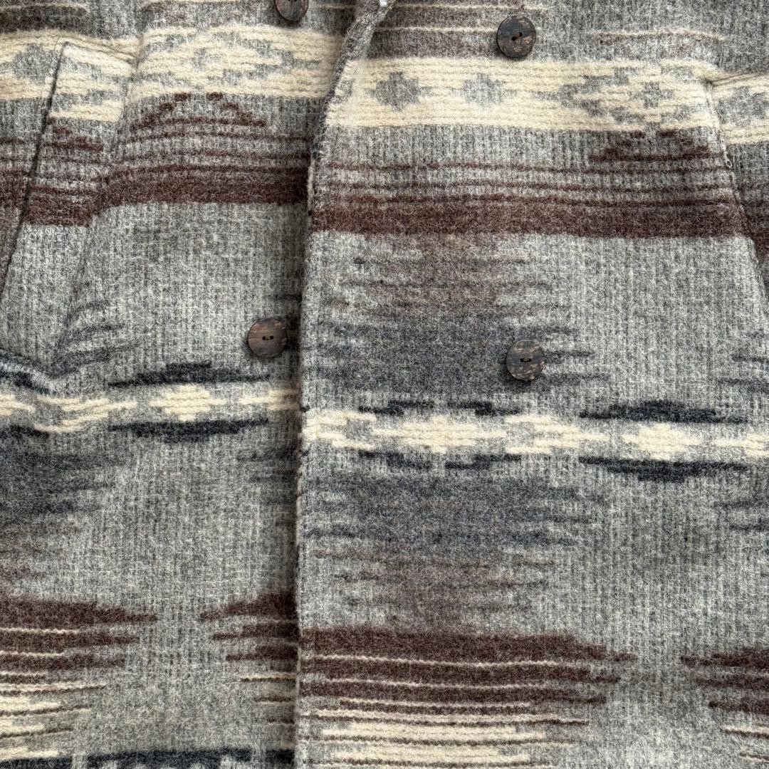 Woolrich Native Pattern Wool Coat Gray Made in US… - image 4