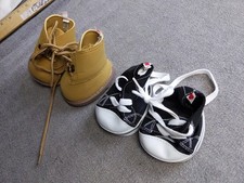 Build-A-Bear BAB Shoes Lot Tan Boots Black Canvas Sneaker Style For Plush Bears