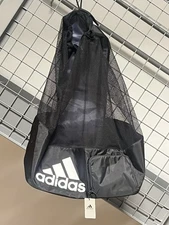 Adidas Stadium Ball Bag Mesh Black White NWT #5143954 Soccer Football Volleyball