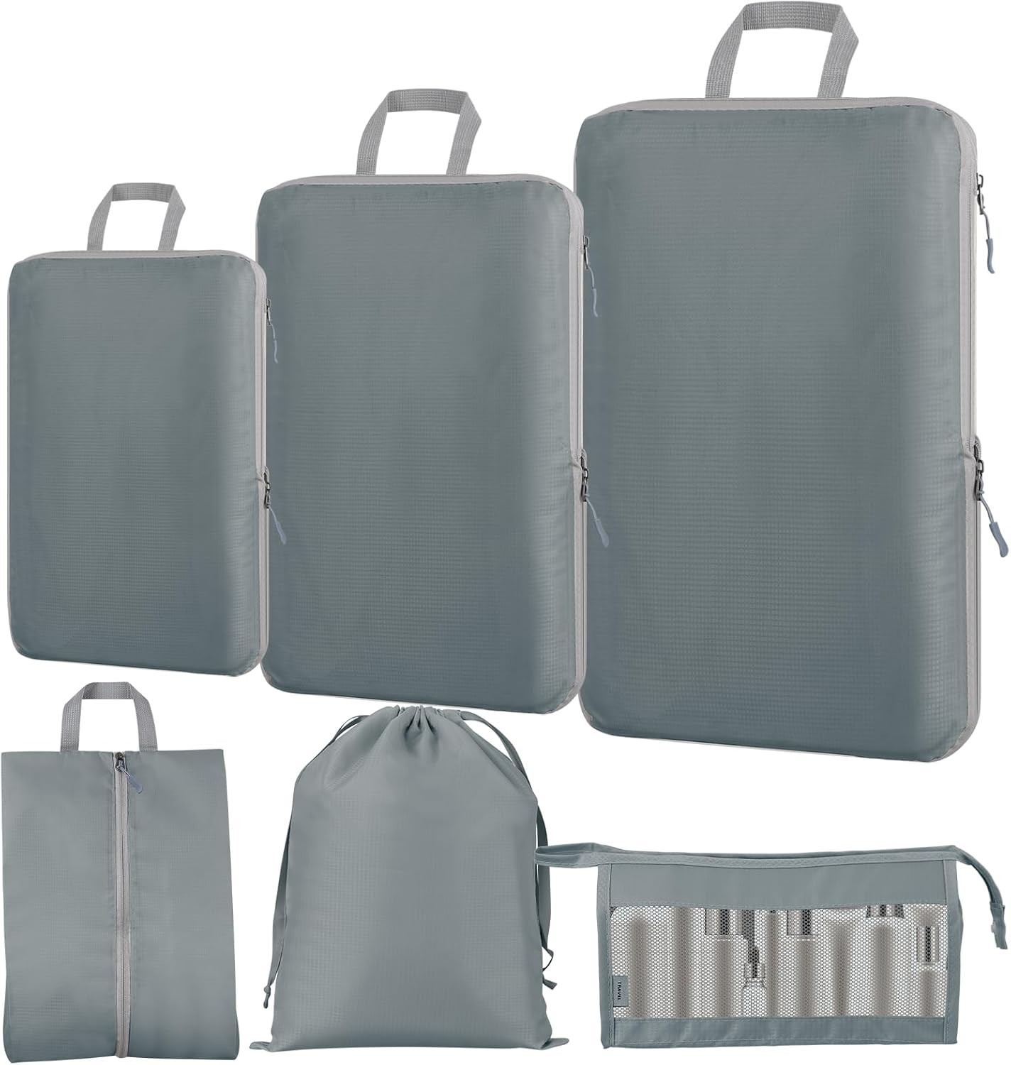 Compression Packing Cubes - 6 PCS Packing Cubes for Suitcases, Extensible Suitc