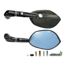 Motorcycle Rearview Mirrors with Maple Leaf Designs Pair for Fashionable Riders