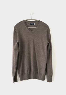 Charles Tyrwhitt Pullover Herren 100% extrafeine Merinowolle Langarm Gr. M