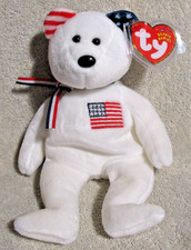 Ty Beanie Baby America the Bear MWMT Free Shipping