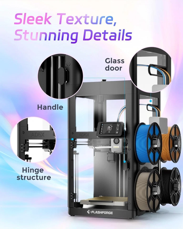 FLASHFORGE AD5X 3D Printer Enclosure Kits Safer and Quieter Cover Protection DIY - Image 4 of 4