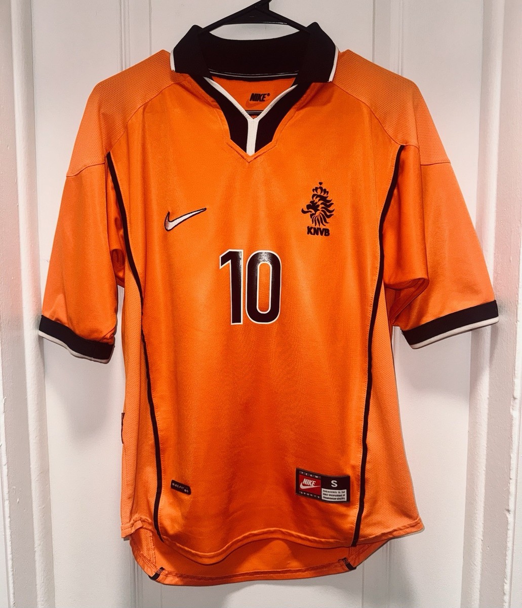 Nike Netherlands 98 Soccer Jersey Seedorf #10 Orange Black Small