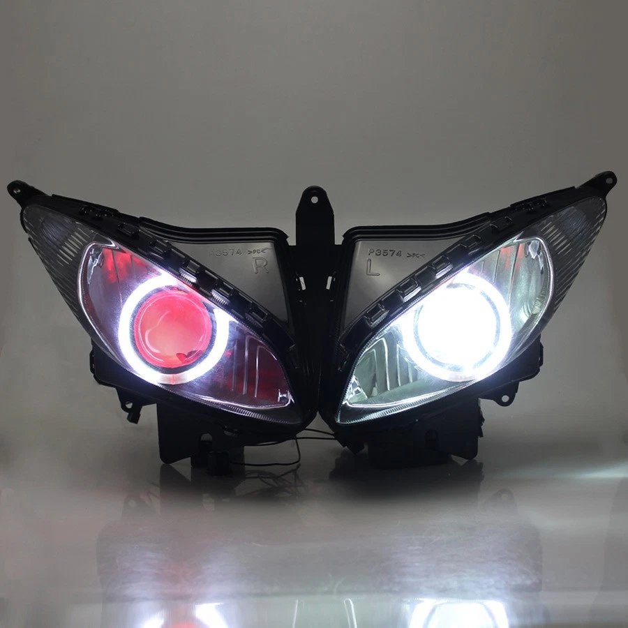 Hi/Lo Beam Angel Devil Eyes HID Assembly Headlight For Yamaha FZ6S 2003-2009 US - Image 4 of 4