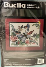 Bucilla Bird Bath 40863 Counted Cross Stitch Kit 1994 New